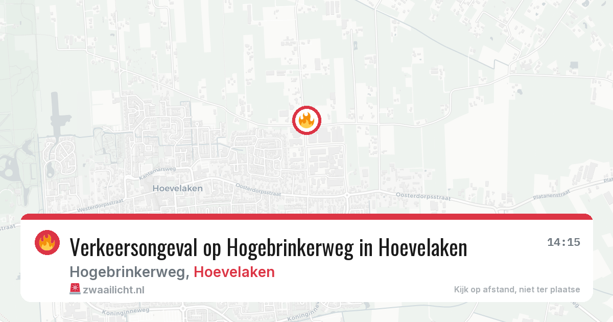 Verkeersongeval op Hogebrinkerweg in Hoevelaken — 1 apr 2026