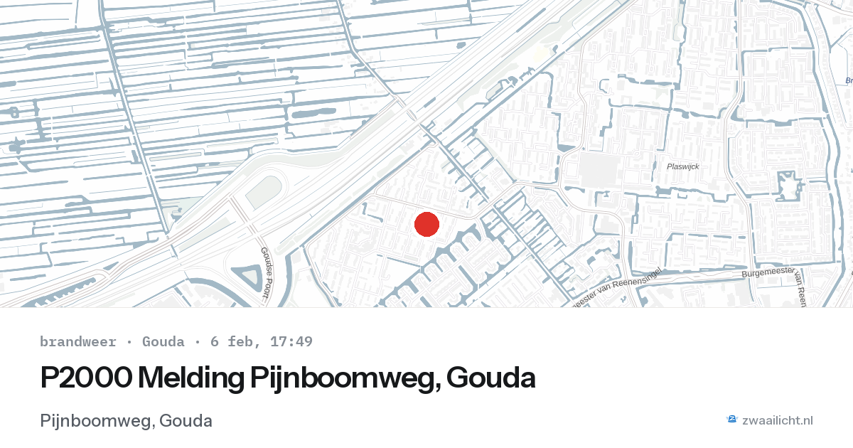 P2000 Melding Pijnboomweg, Gouda — 6 feb 2026