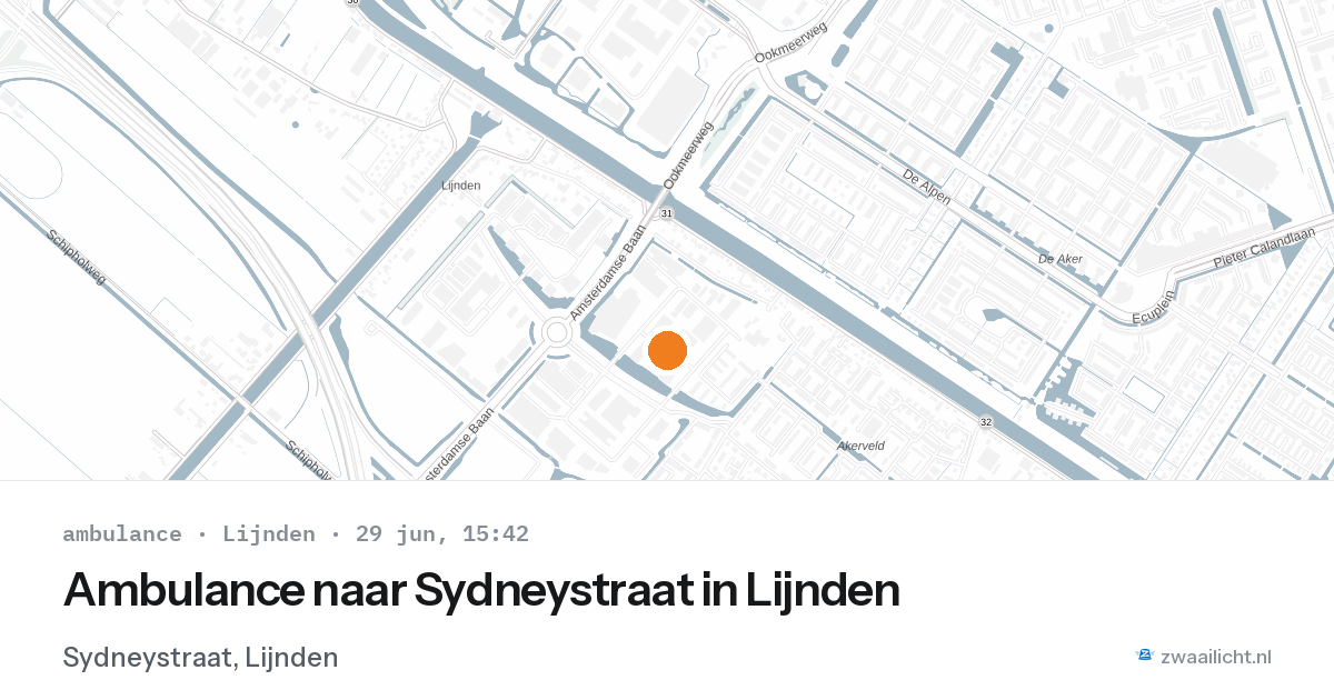 Ambulance naar Sydneystraat in Lijnden — 29 jun 2026