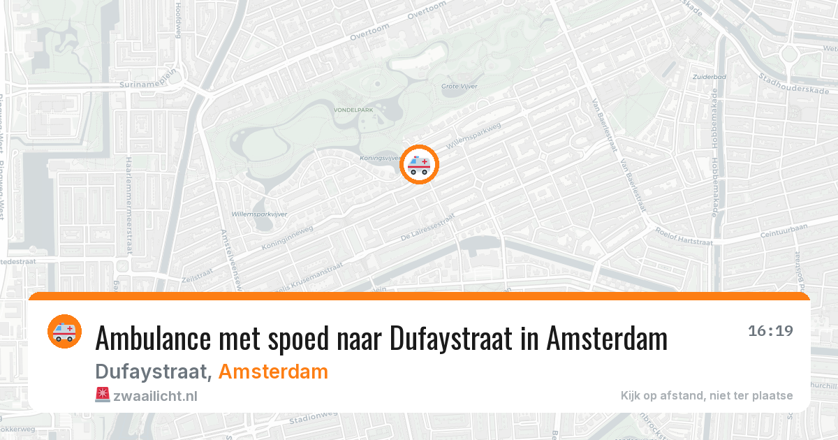 Ambulance met spoed naar Dufaystraat in Amsterdam — 22 mei 2026