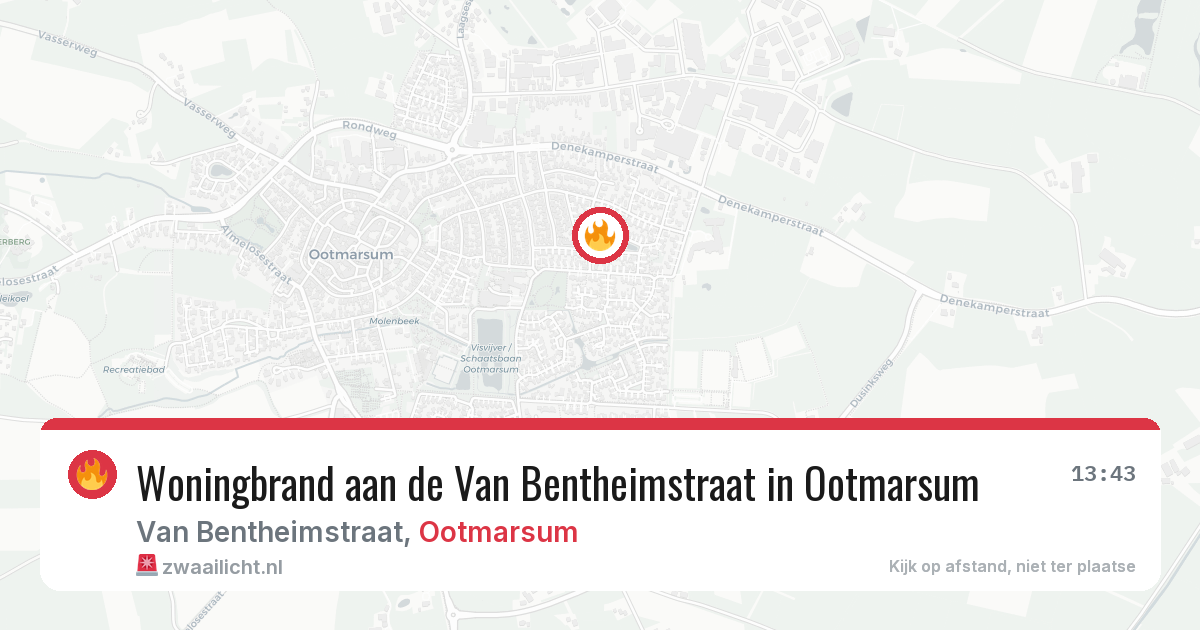 Woningbrand aan de Van Bentheimstraat in Ootmarsum — 24 feb 2026