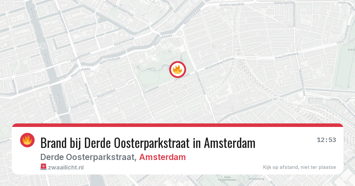 Brand bij Derde Oosterparkstraat in Amsterdam — 6 jul 2026