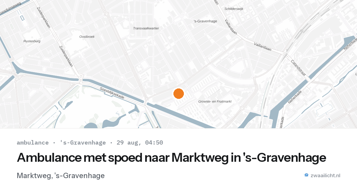 Ambulance met spoed naar Marktweg in 's-Gravenhage — 29 aug 2026