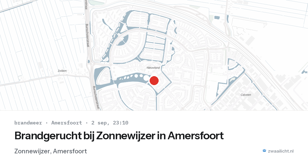 Brandgerucht bij Zonnewijzer in Amersfoort — 2 sep 2026
