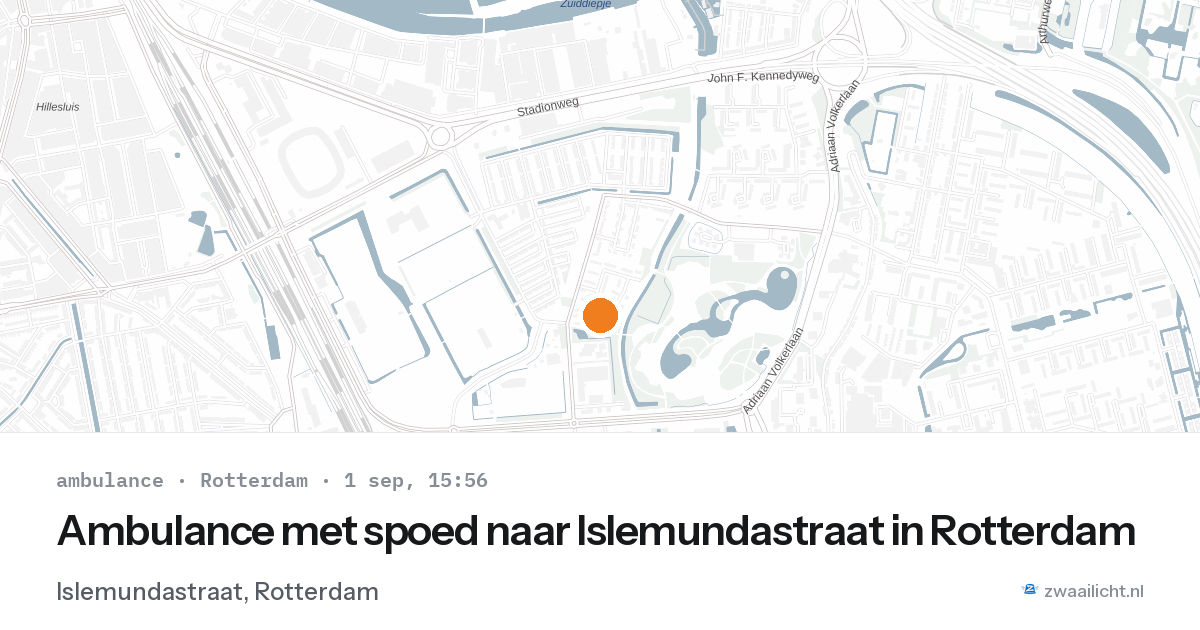 Ambulance met spoed naar Islemundastraat in Rotterdam — 1 sep 2026