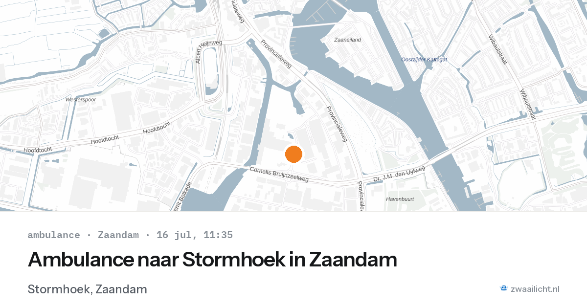 Ambulance naar Stormhoek in Zaandam — 16 jul 2026