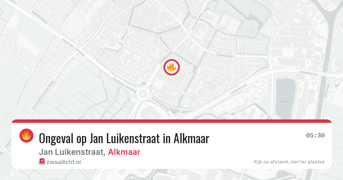Ongeval op Jan Luikenstraat in Alkmaar — 8 aug 2026
