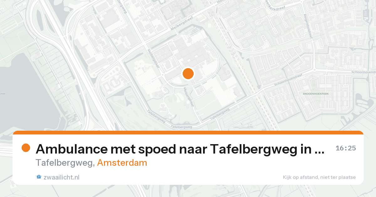 Ambulance met spoed naar Tafelbergweg in Amsterdam — 25 aug 2026