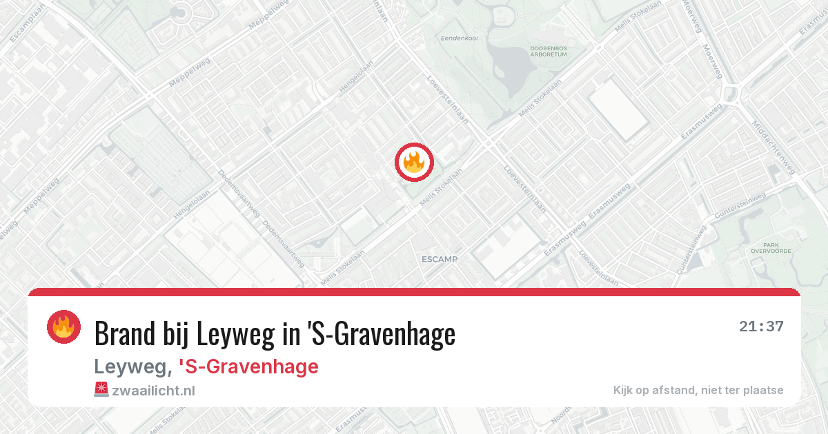 Brand bij Leyweg in 'S-Gravenhage — 16 mrt 2026