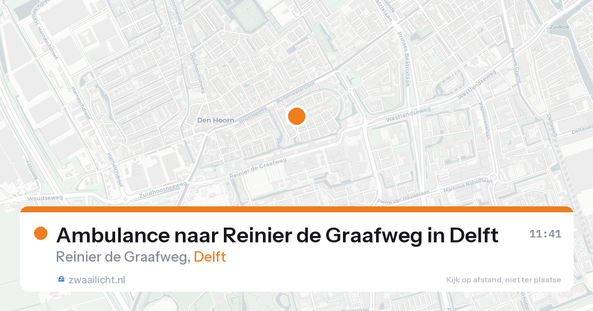 Ambulance naar Reinier de Graafweg in Delft — 15 aug 2026
