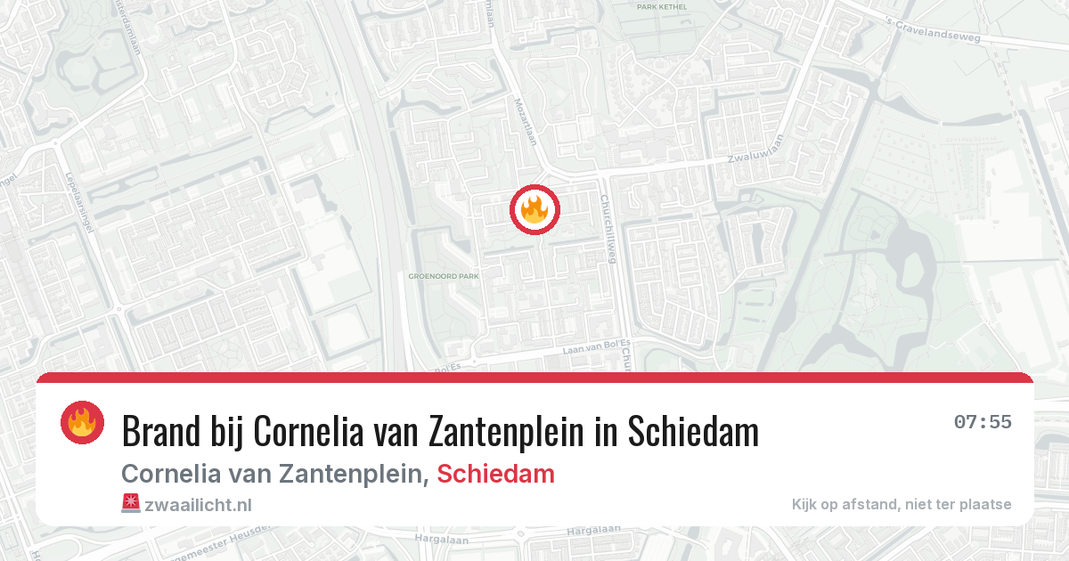 Brand bij Cornelia van Zantenplein in Schiedam — 9 jun 2026