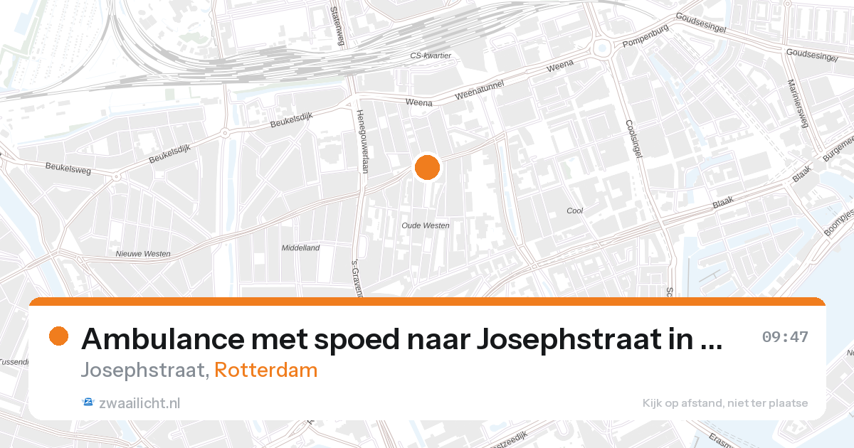 Ambulance met spoed naar Josephstraat in Rotterdam — 28 aug 2026