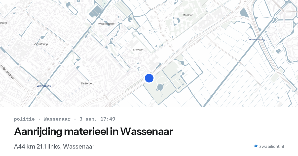Aanrijding materieel in Wassenaar — 3 sep 2026