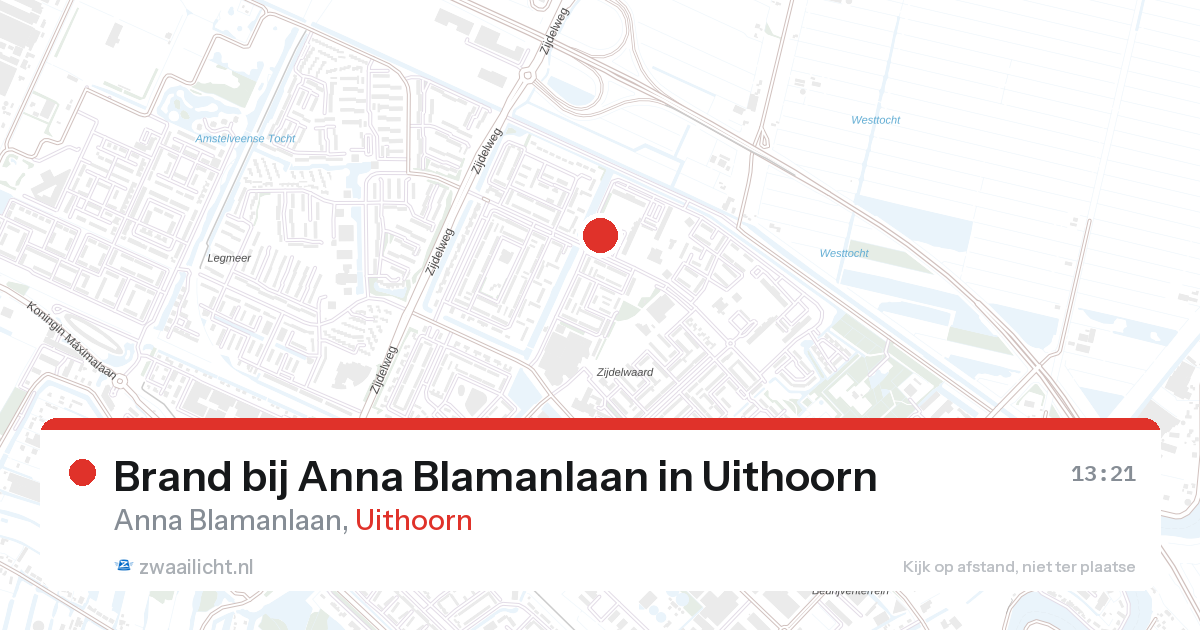 Brand bij Anna Blamanlaan in Uithoorn — 27 aug 2026