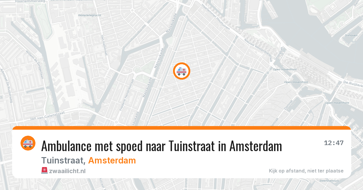 Ambulance met spoed naar Tuinstraat in Amsterdam — 31 mrt 2026