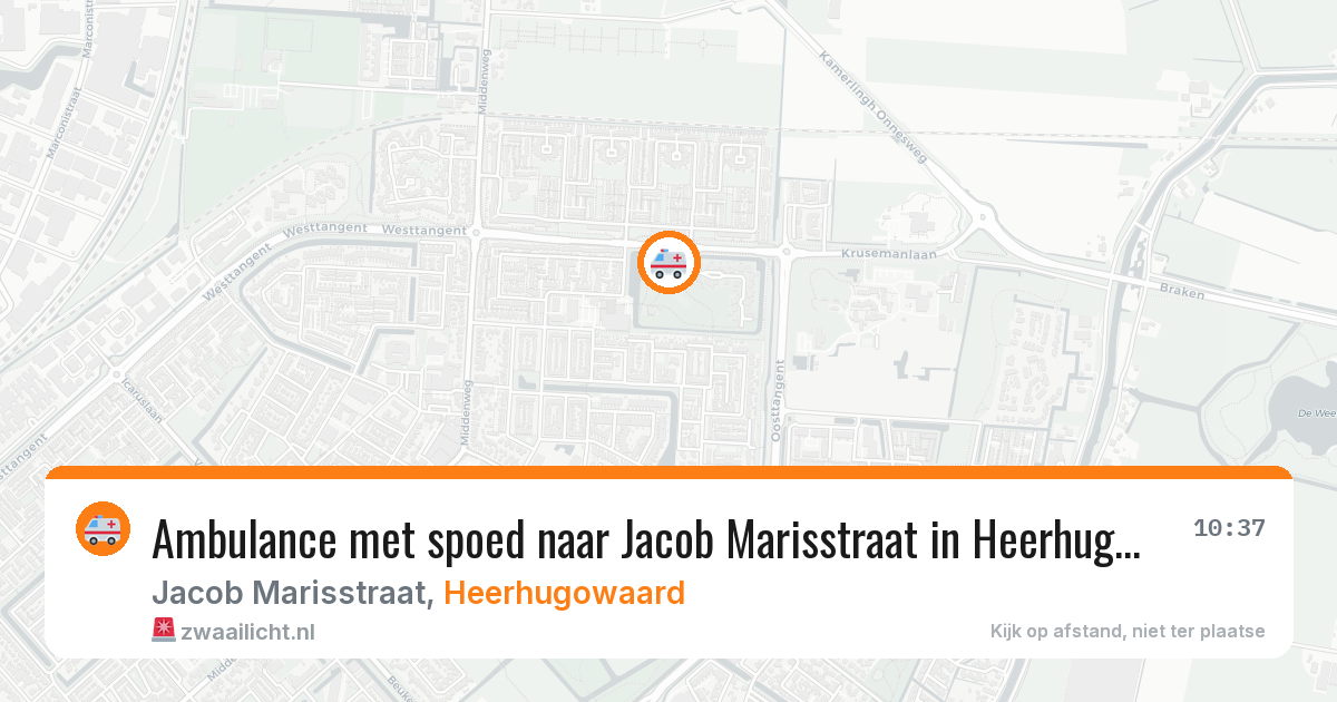 Ambulance met spoed naar Jacob Marisstraat in Heerhugowaard — 20 jul 2026