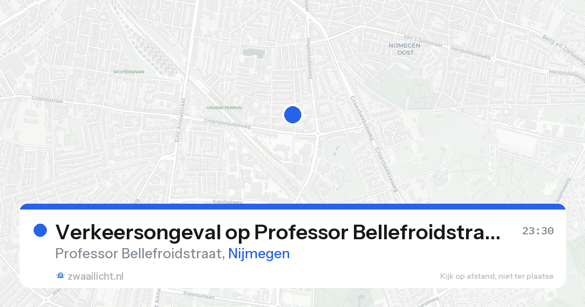 Verkeersongeval op Professor Bellefroidstraat in Nijmegen — 19 aug 2026
