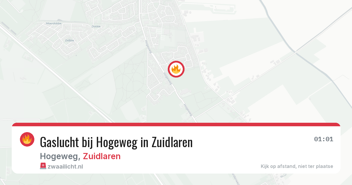 Gaslucht bij Hogeweg in Zuidlaren — 19 jun 2026