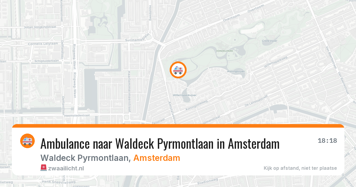 Ambulance naar Waldeck Pyrmontlaan in Amsterdam — 6 aug 2026