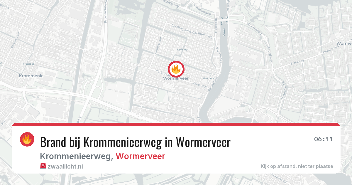 Brand bij Krommenieerweg in Wormerveer — 27 apr 2026