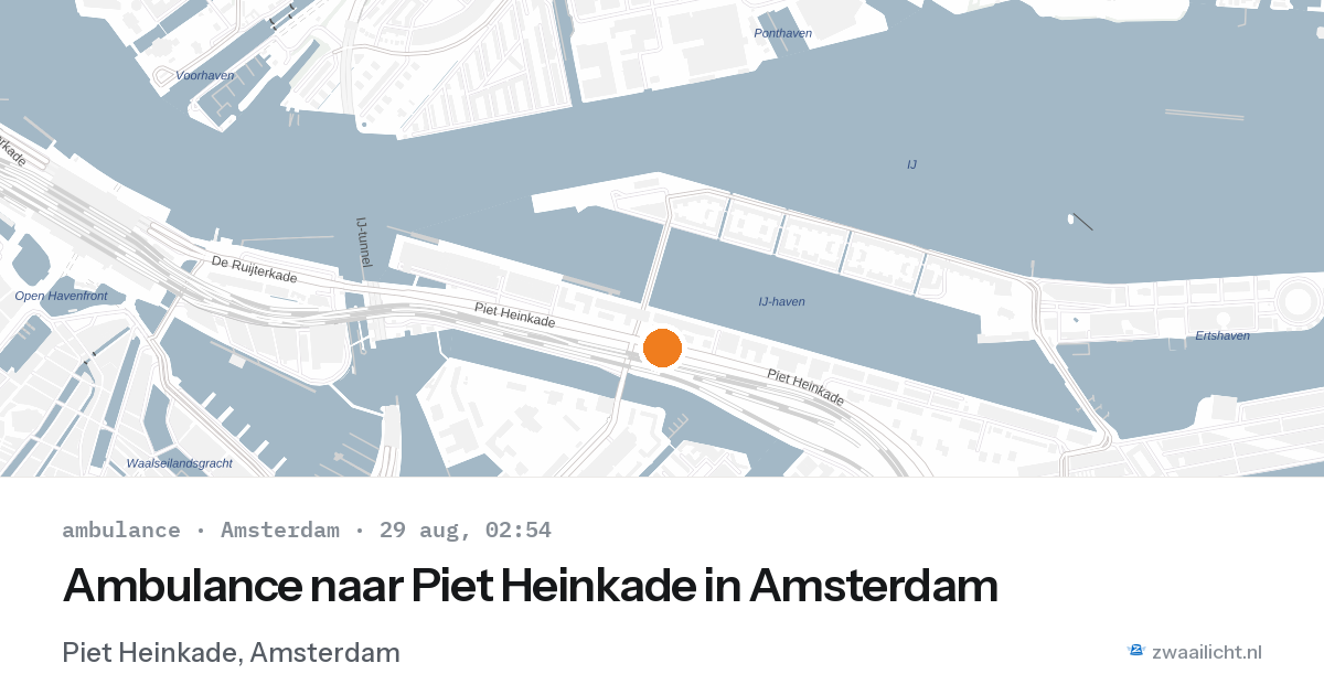 Ambulance naar Piet Heinkade in Amsterdam — 29 aug 2026