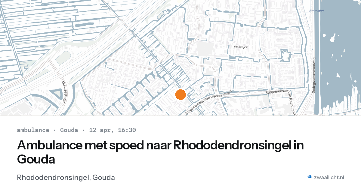Ambulance met spoed naar Rhododendronsingel in Gouda — 12 apr 2026