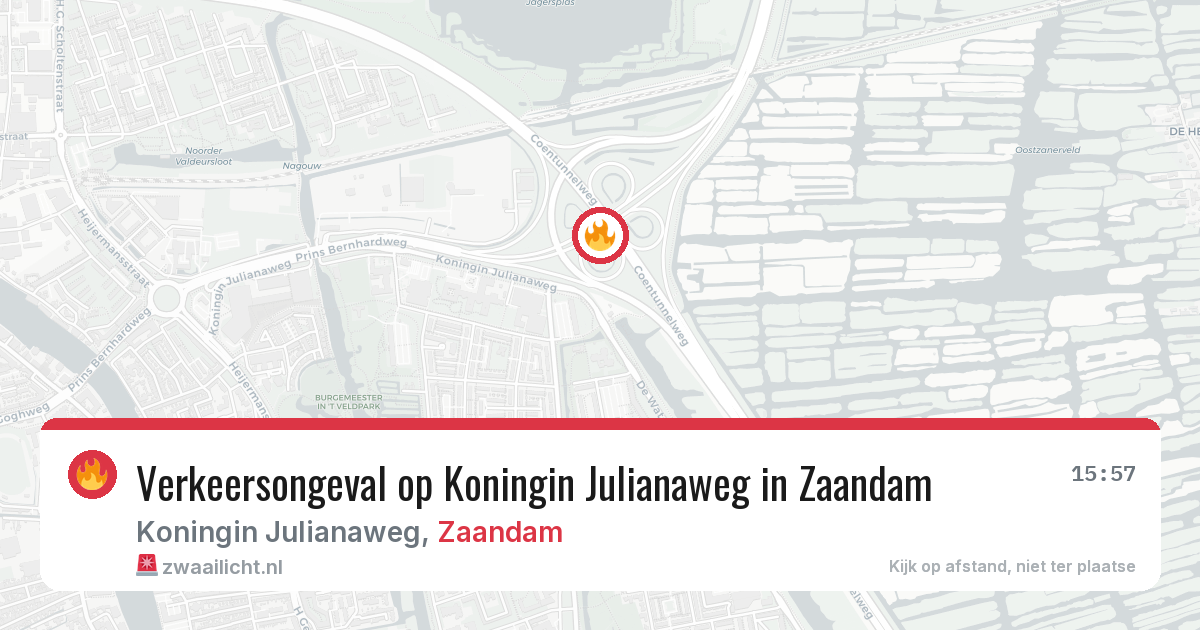 Verkeersongeval op Koningin Julianaweg in Zaandam — 22 feb 2026