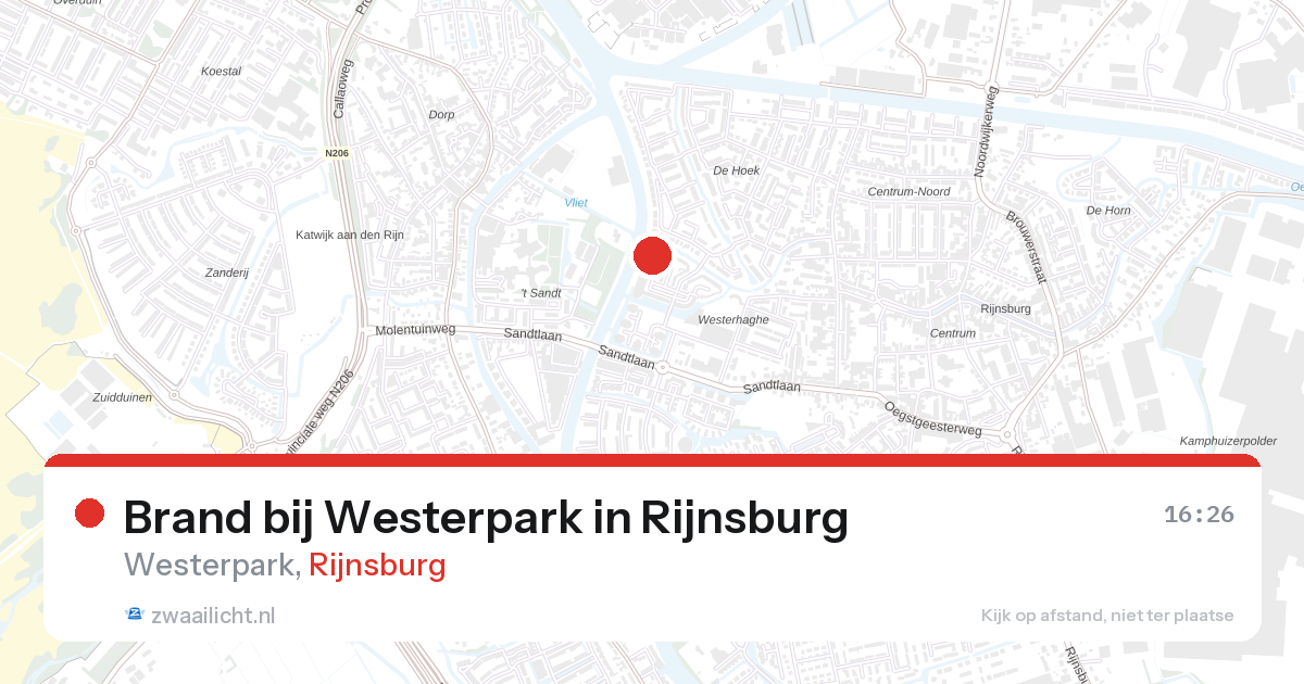 Brand bij Westerpark in Rijnsburg — 6 mrt 2026