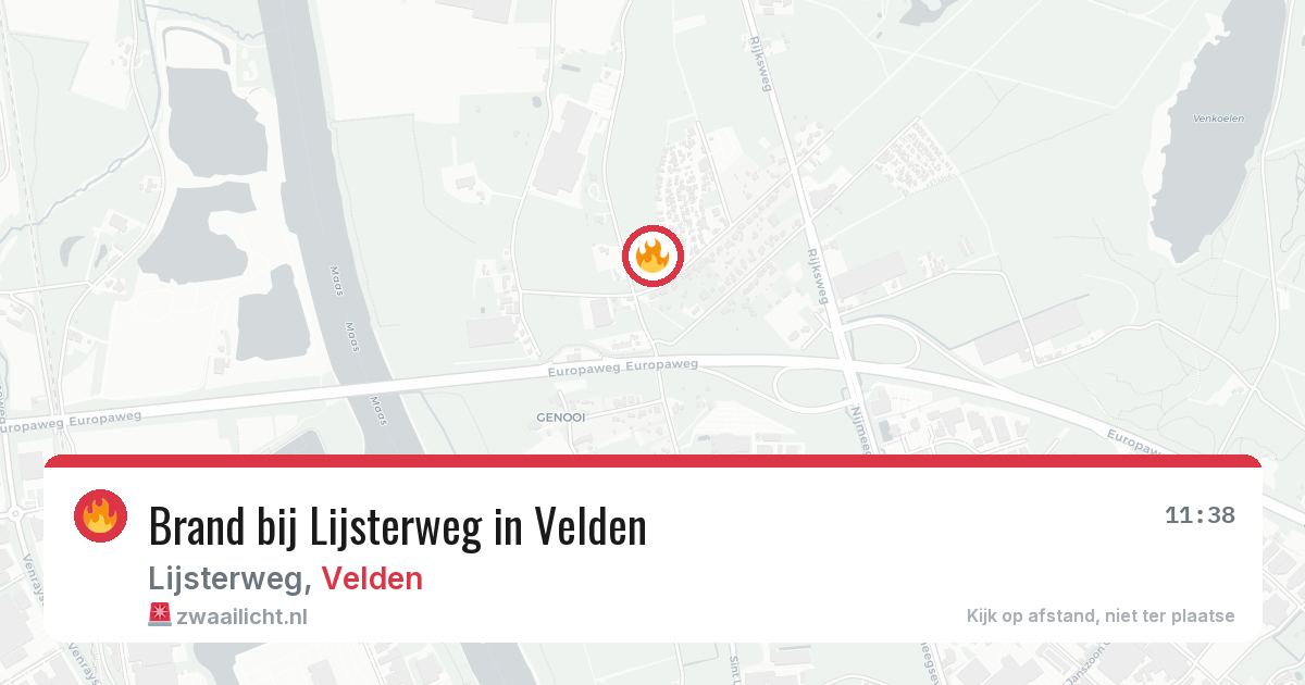 Brand bij Lijsterweg in Velden — 3 aug 2026