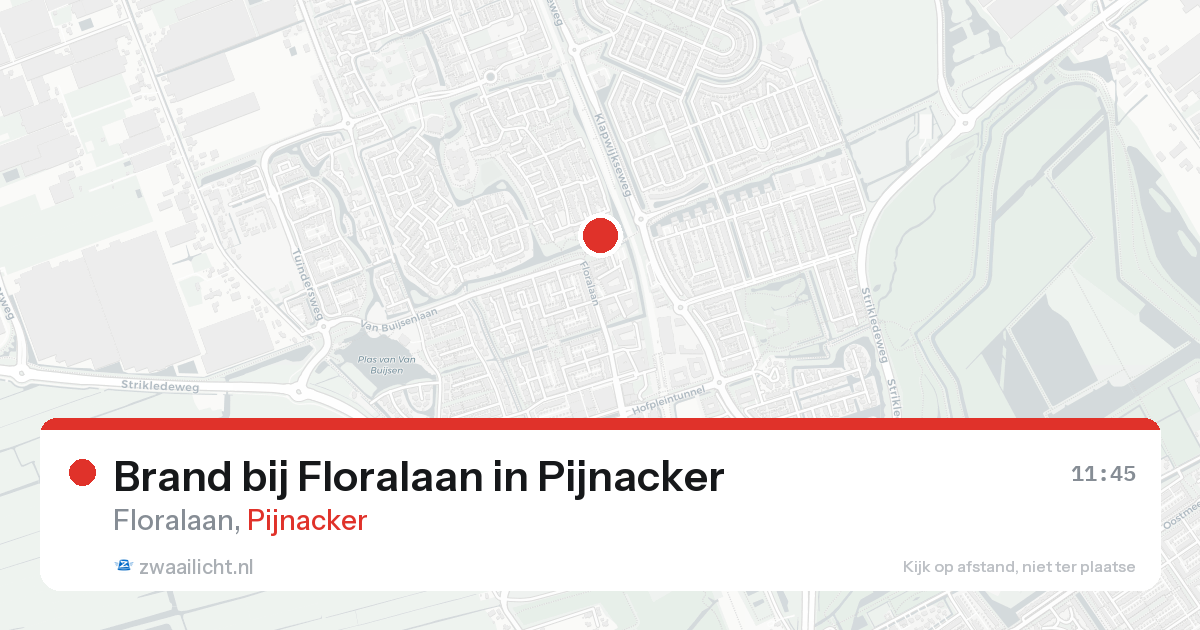 Brand bij Floralaan in Pijnacker — 23 aug 2026