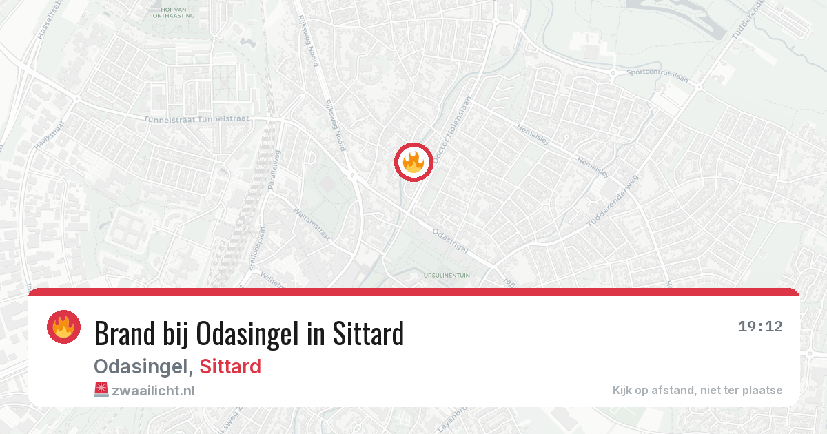 Brand bij Odasingel in Sittard — 12 jul 2026