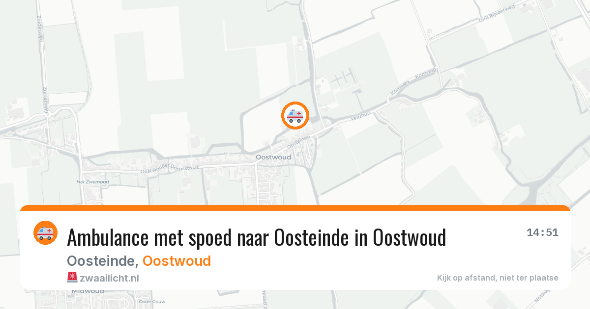 Ambulance met spoed naar Oosteinde in Oostwoud — 14 jul 2026