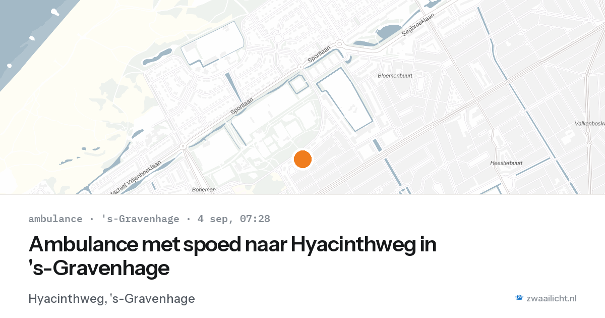 Ambulance met spoed naar Hyacinthweg in 's-Gravenhage — 4 sep 2026