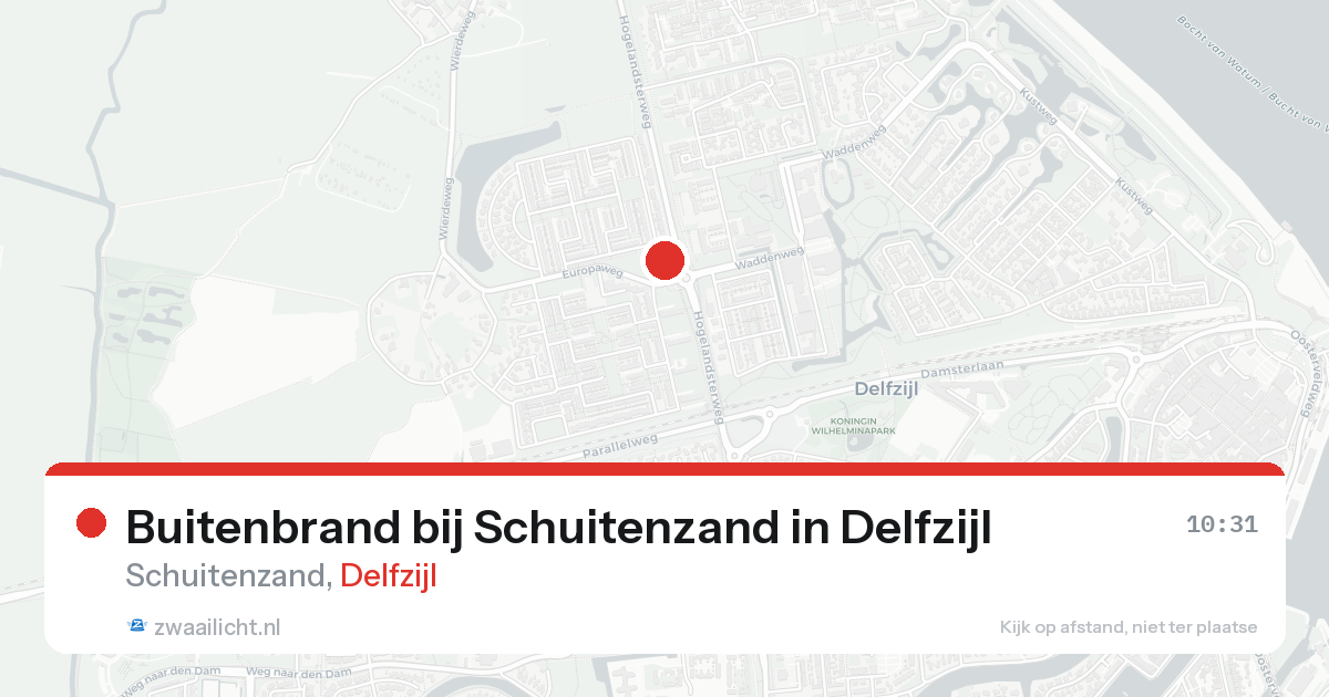 Buitenbrand bij Schuitenzand in Delfzijl — 16 aug 2026