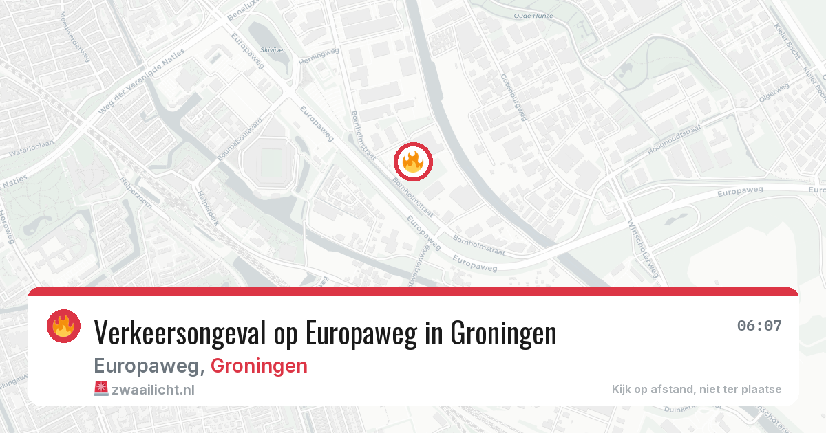 Verkeersongeval op Europaweg in Groningen — 13 mrt 2026
