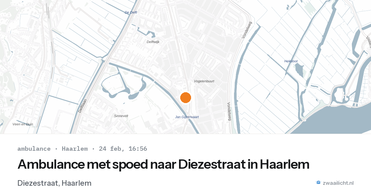 Ambulance met spoed naar Diezestraat in Haarlem — 24 feb 2026