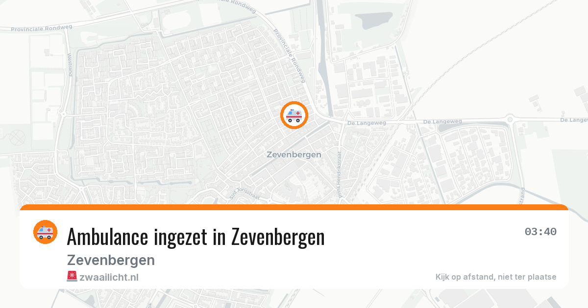 Ambulance ingezet in Zevenbergen — 19 jul 2026