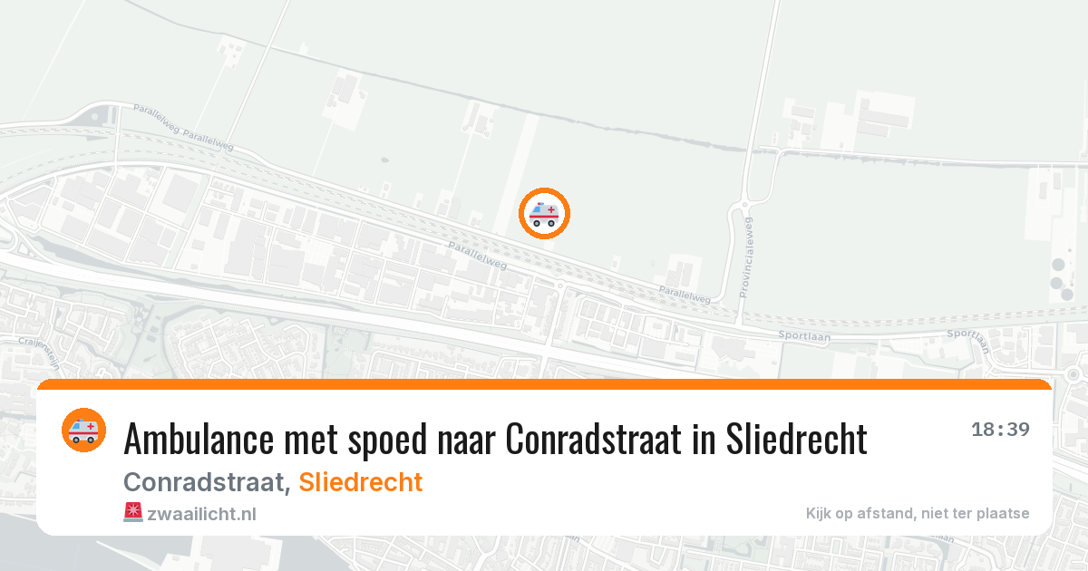 Ambulance met spoed naar Conradstraat in Sliedrecht — 25 jul 2026