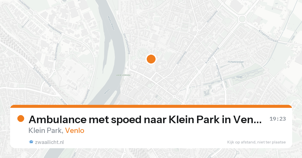 Ambulance met spoed naar Klein Park in Venlo — 25 aug 2026