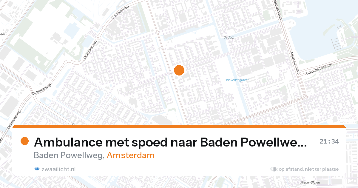 Ambulance met spoed naar Baden Powellweg in Amsterdam — 27 aug 2026
