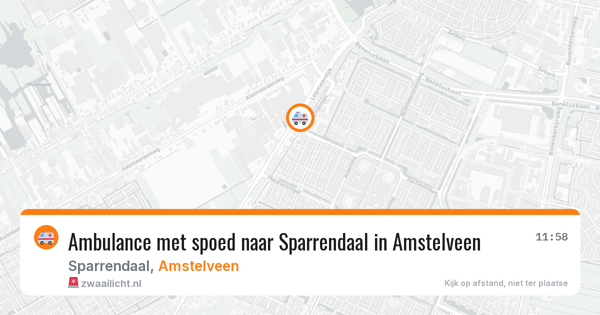 Ambulance met spoed naar Sparrendaal in Amstelveen — 18 jun 2026