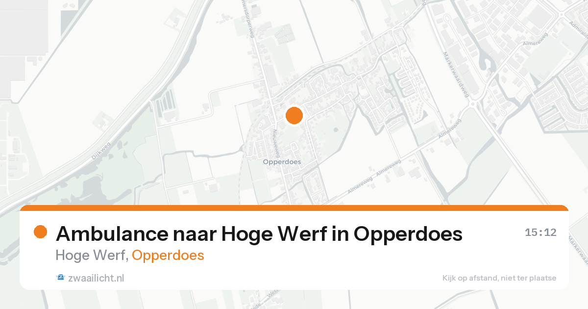 Ambulance naar Hoge Werf in Opperdoes — 16 aug 2026