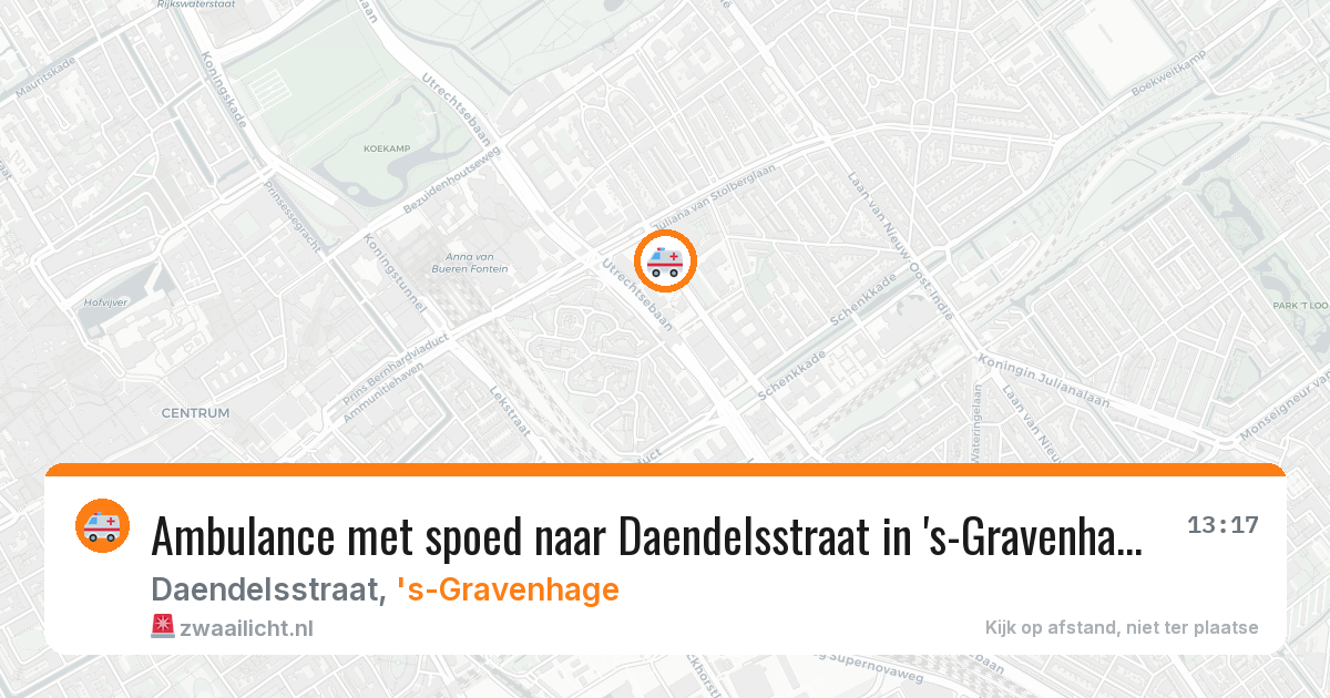 Ambulance met spoed naar Daendelsstraat in 's-Gravenhage — 5 jul 2026