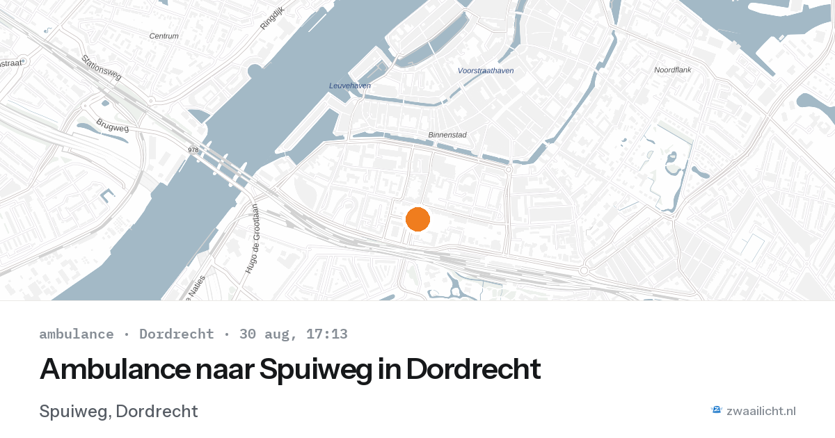 Ambulance naar Spuiweg in Dordrecht — 30 aug 2026
