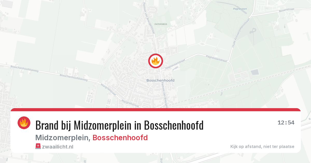 Brand bij Midzomerplein in Bosschenhoofd — 4 aug 2026