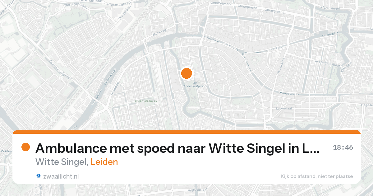 Ambulance met spoed naar Witte Singel in Leiden — 16 aug 2026