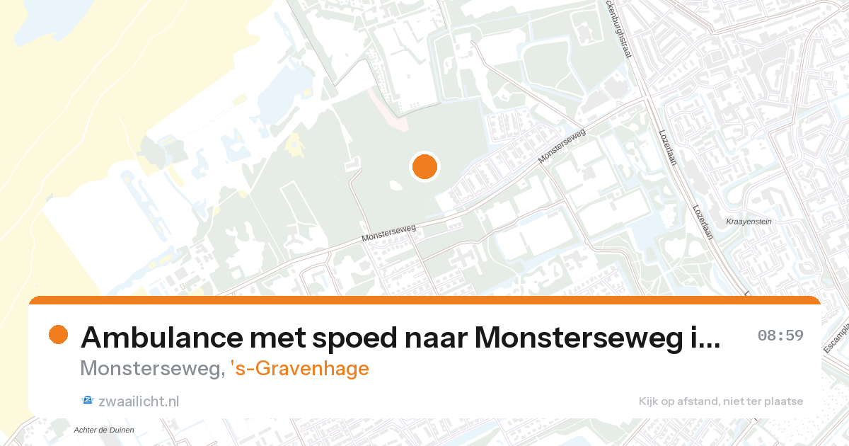 Ambulance met spoed naar Monsterseweg in 's-Gravenhage — 28 aug 2026