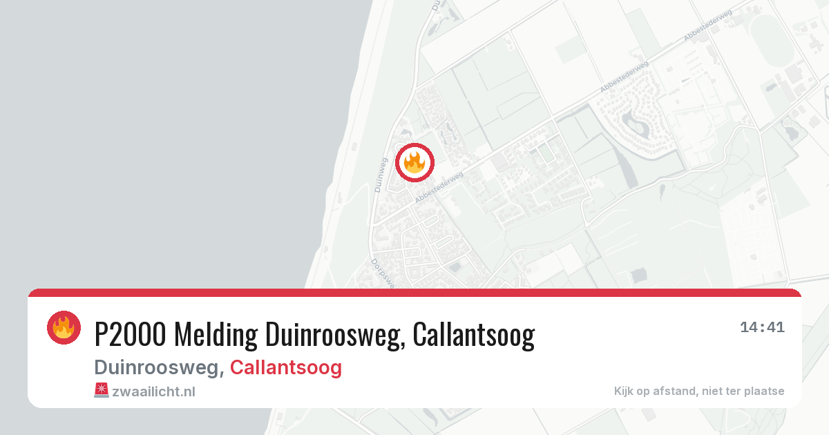 P2000 Melding Duinroosweg, Callantsoog — 15 jun 2026