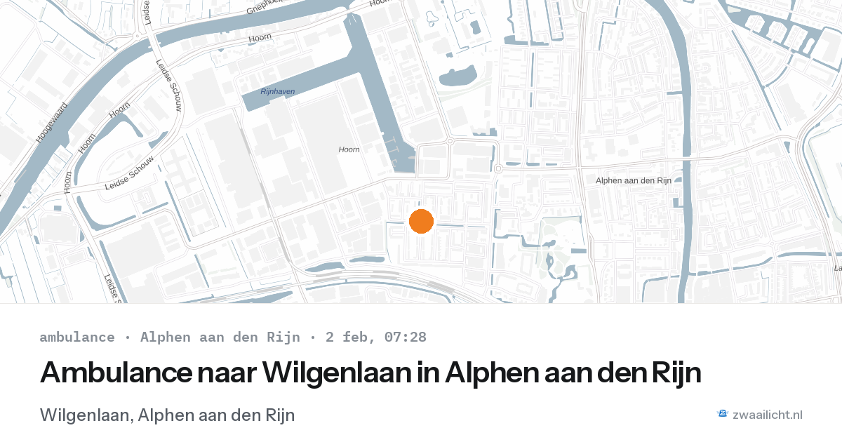 Ambulance naar Wilgenlaan in Alphen aan den Rijn — 2 feb 2026