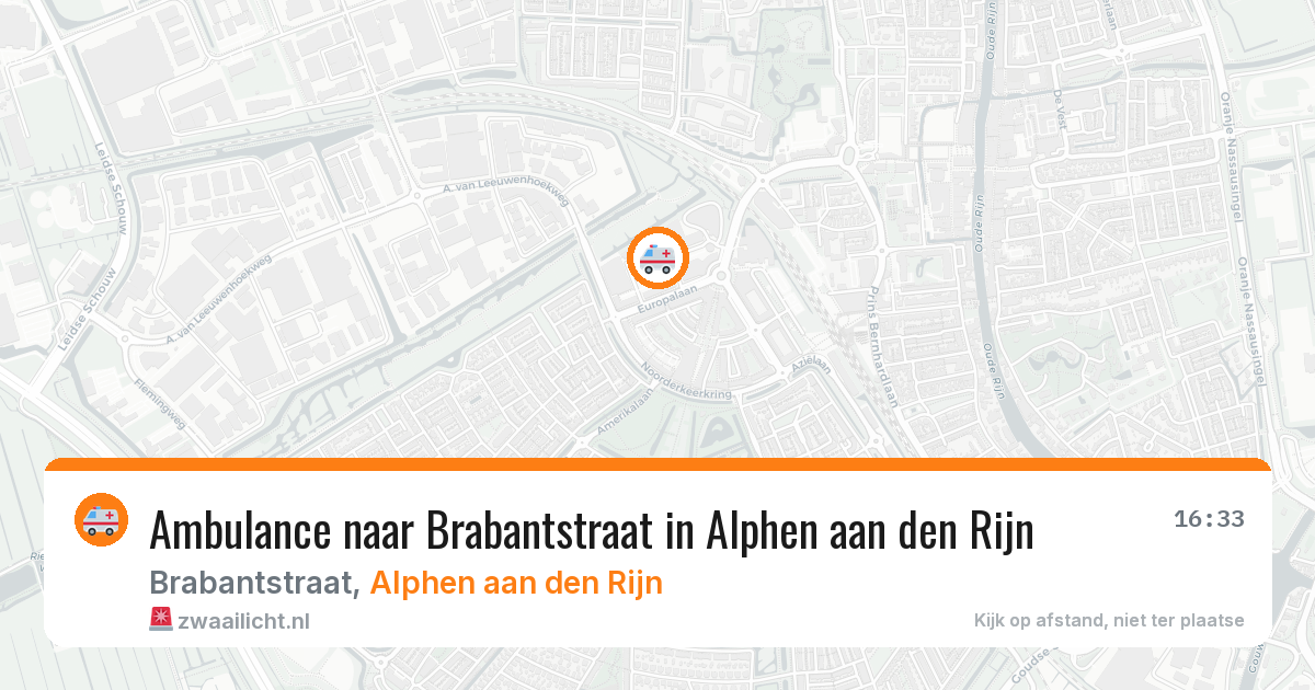Ambulance naar Brabantstraat in Alphen aan den Rijn — 3 mei 2026